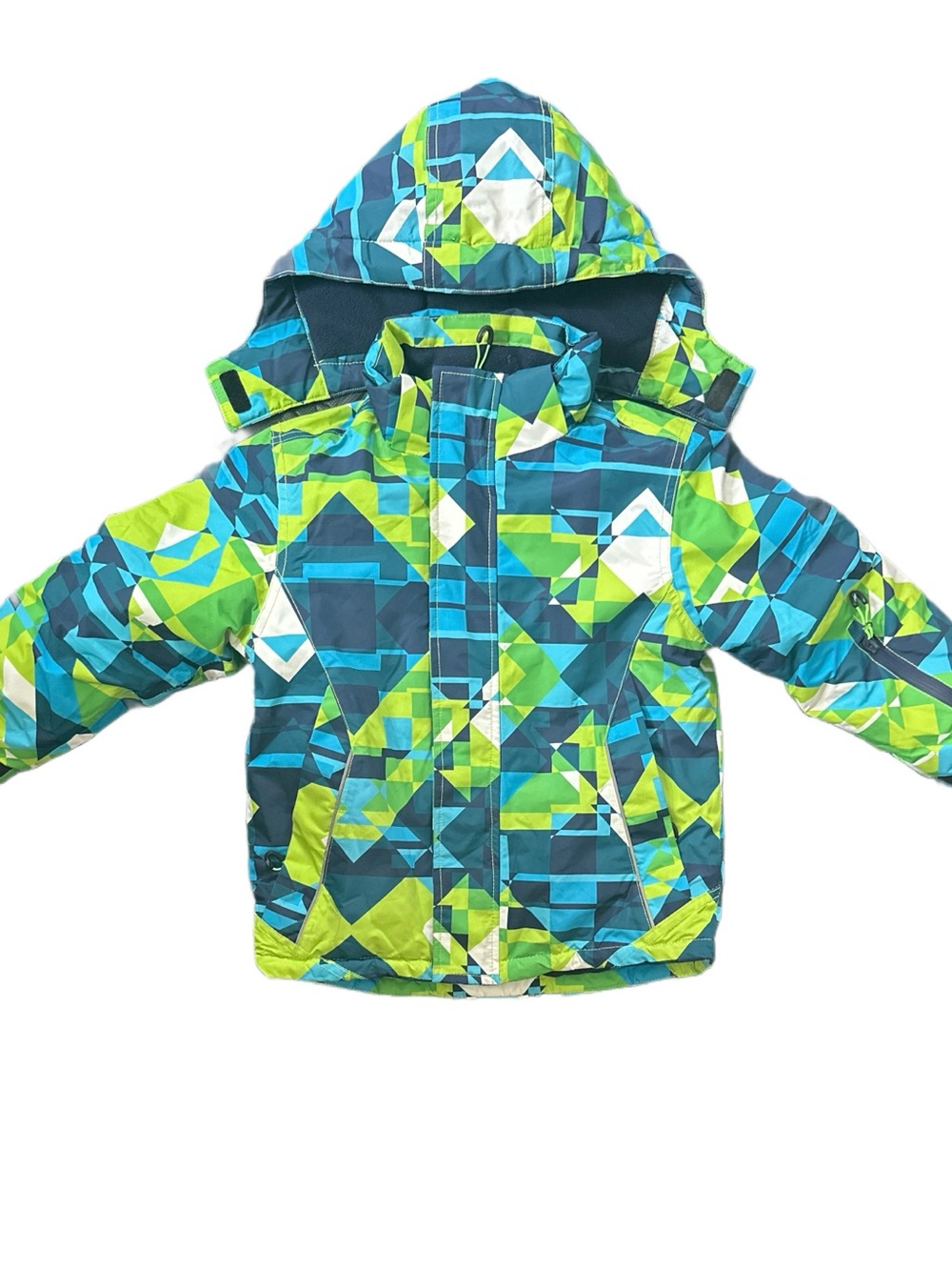 PhiBee Kids Ski Snowboard Jacket Geometric Blue Green Size 116/122 approx 6-7